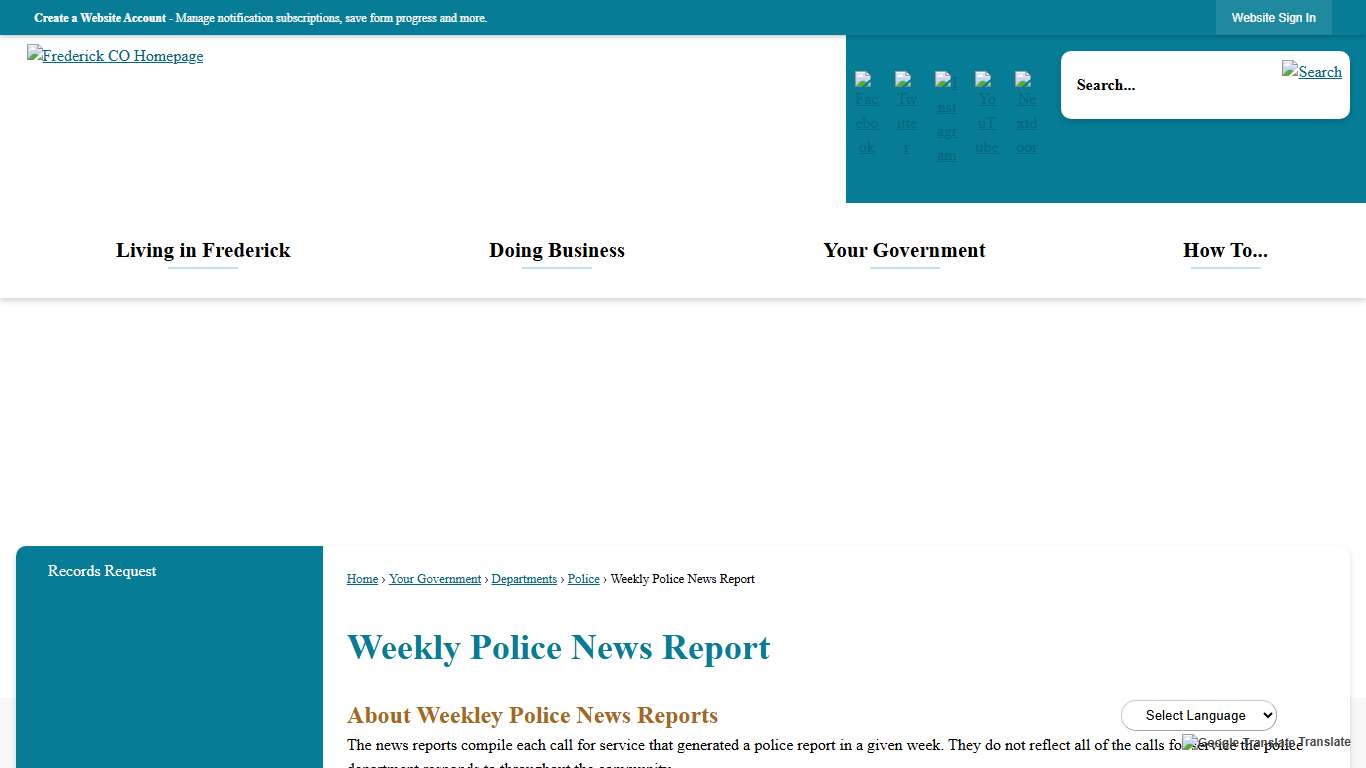 Weekly Police News Report | Frederick, CO - Official Website